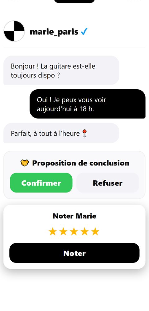 Conversation dans Wyatt : proposition de conclusion et notation du voisin